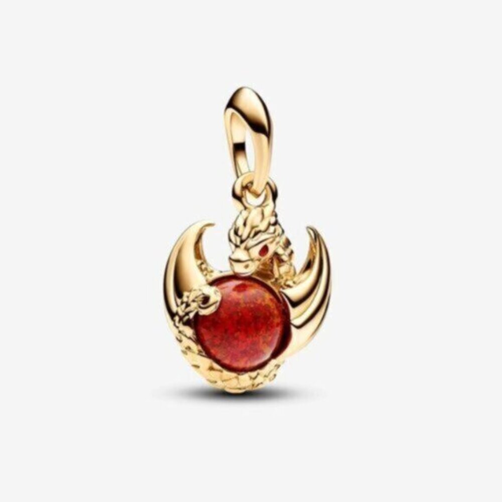 Pandora Double Candy Cane Heart Christmas Dangle Charm